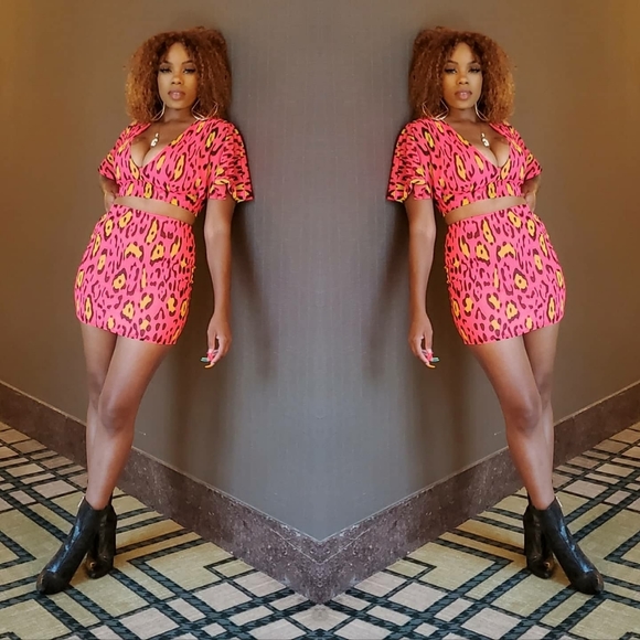 Pink Cheetah 2pc set - Picture 1 of 1